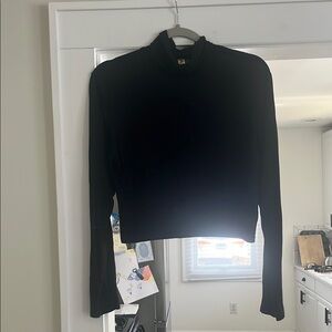 Black Turtleneck Crop Top